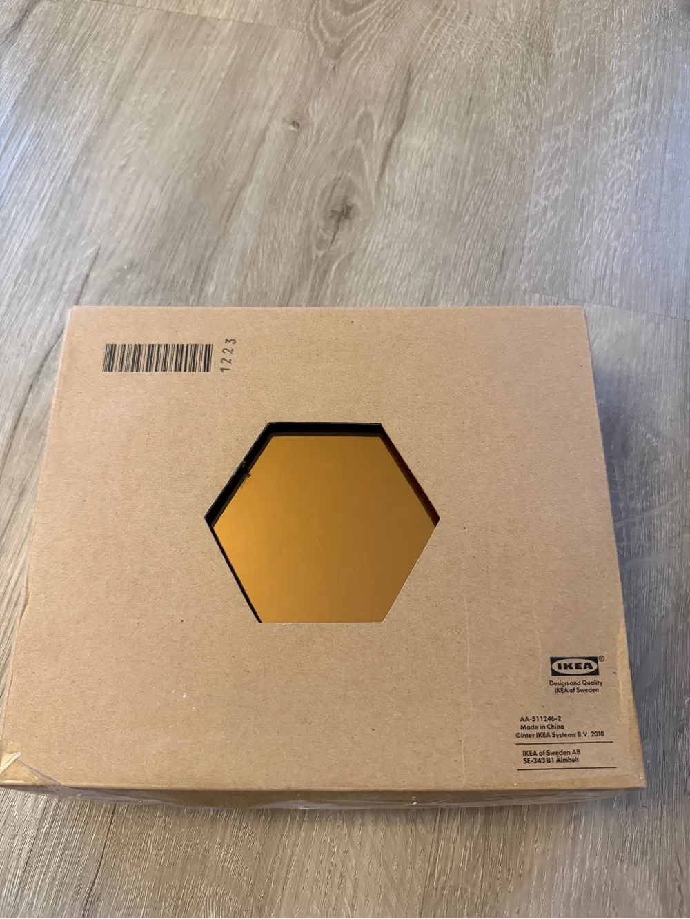Ikea Honefoss Hexagon Mirror modern set brass and chrome midcentury NEW